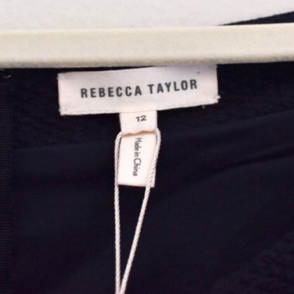 Rebecca Taylor Navy Off Shoulder Dress NWT Sz 12 - Picture 5 of 7